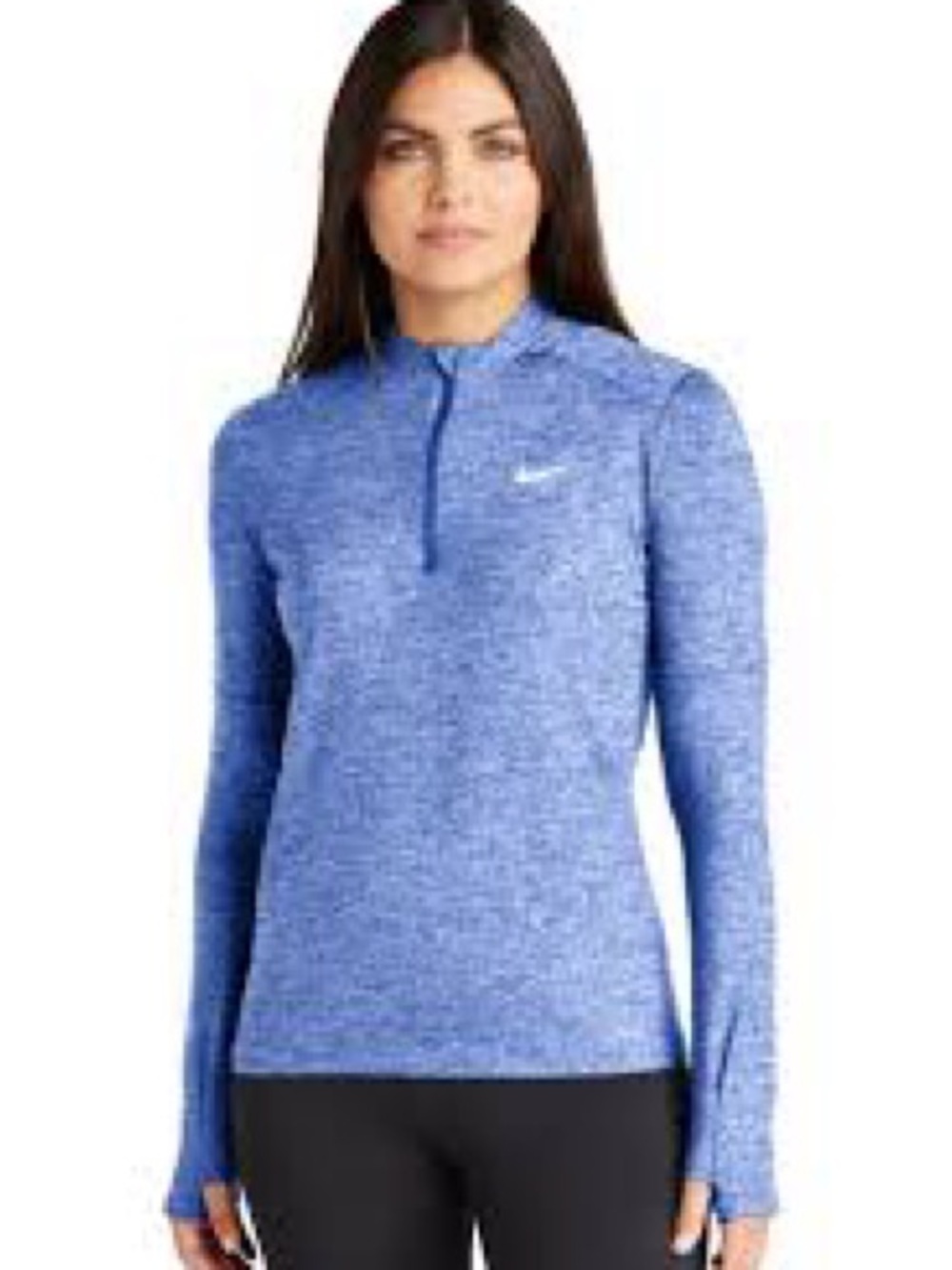 Nike Women's Blue Long-Sleeve Half-Zip Dri-Fit Running Quarter Zip